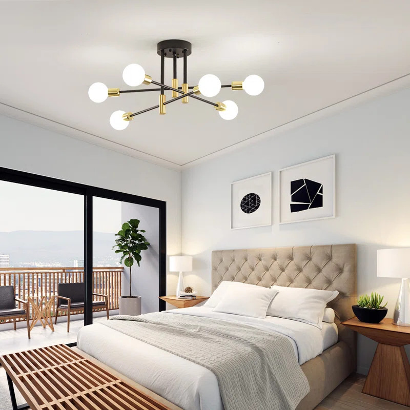 Sevin 6 - Light 25.2'' Sputnik Cylinder Flush Mount | Wayfair North America