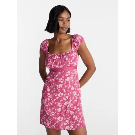 No Boundaries Woven Babydoll Mini Dress Women’s XXS-XXL | Walmart (US)