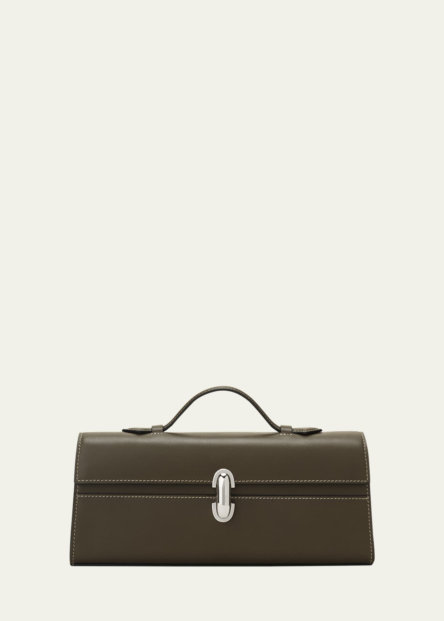 Savette Pouchette Leather Slim Top-Handle Bag | Bergdorf Goodman