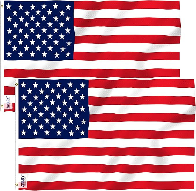 ANLEY Pack of 2 Fly Breeze 3x5 Foot American US Polyester Flag - Vivid Color and Fade proof - Can... | Amazon (US)