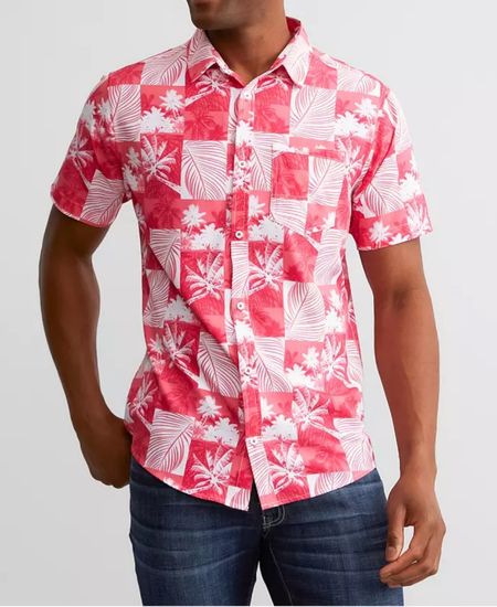 Men’s hot pink tropical shirt from Buckle under $40! My husband loves these shirts! Lightweight and breathable  

#LTKmens #LTKstyletip #LTKtravel