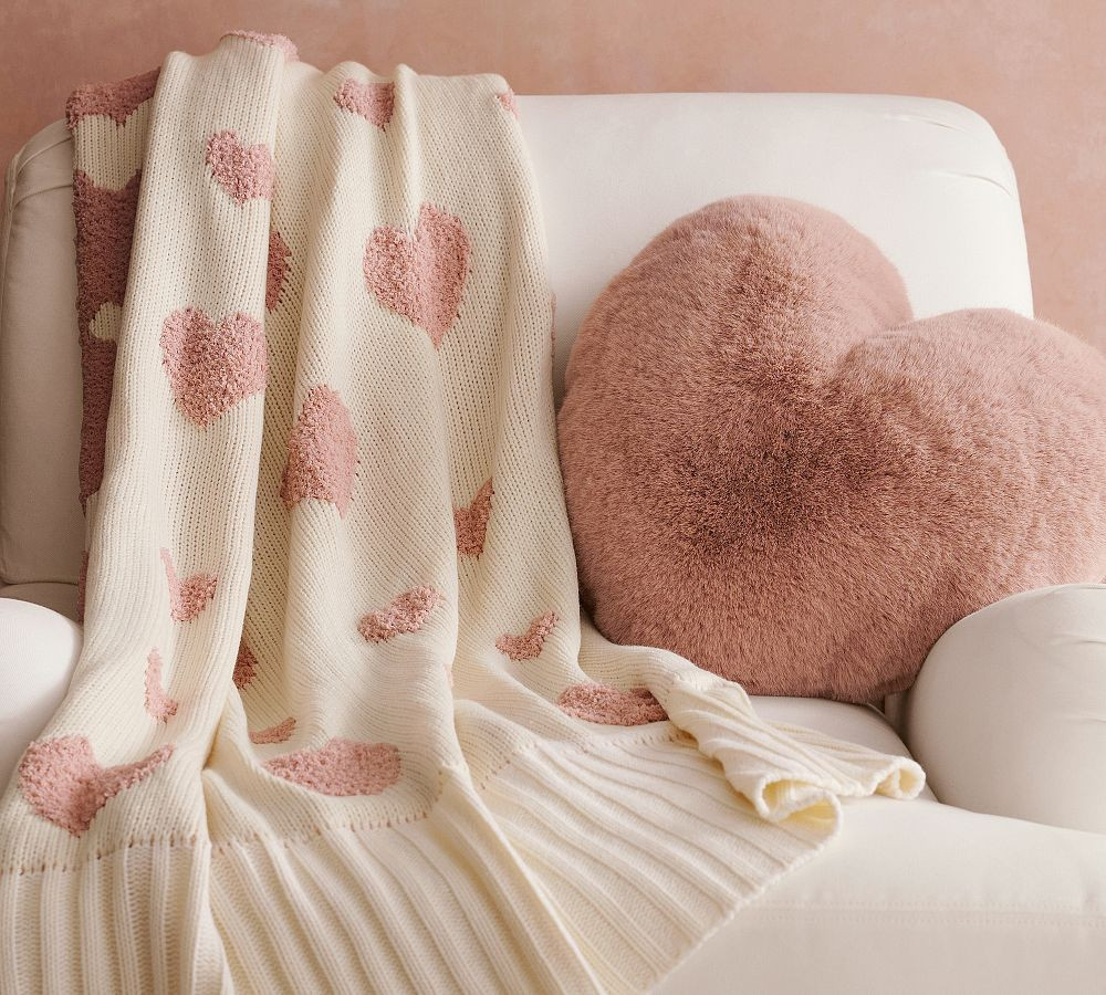 Faux Fur Heart Shaped Pillow | Pottery Barn (US)