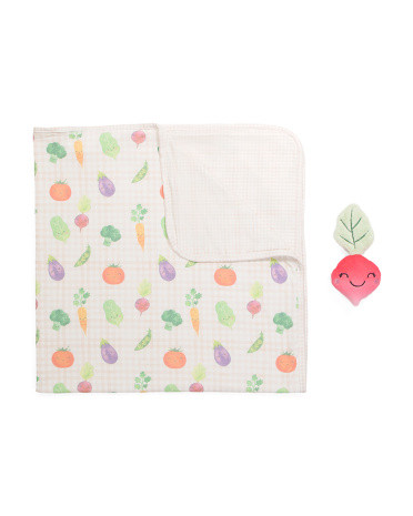 Lettuce Be Friends Stroller Blanket With Plush Friend Toy | TJ Maxx