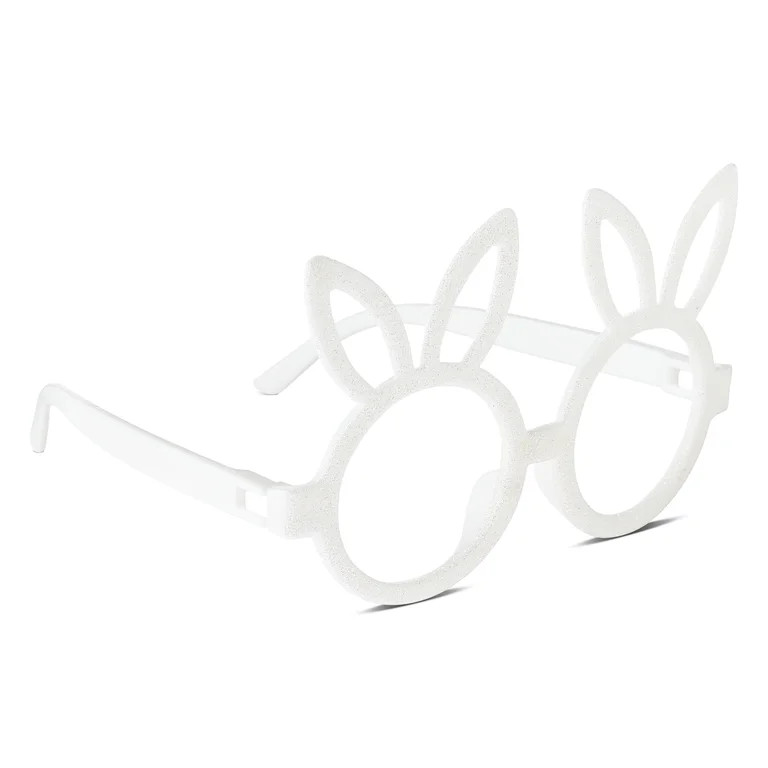 Glitter Bunny Costume Glasses, White, Easter by Way To Celebrate | Walmart (US)
