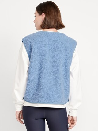 Loose Snap-Front Sherpa Vest | Old Navy (US)
