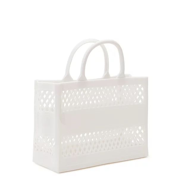 No Boundaries Women's Jelly Mini Tote Handbag White | Walmart (US)