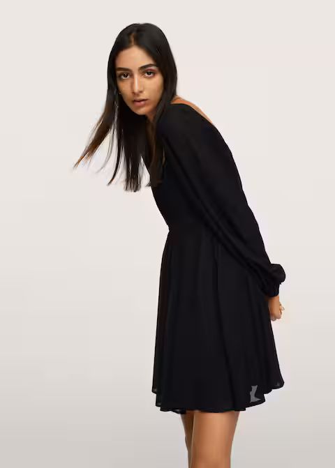 Puffed sleeves dress | MANGO (US)