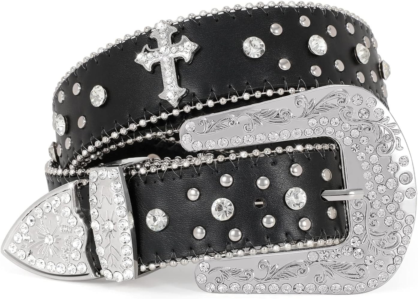 Balteus Rhinestone Belt for Men Women Sparkly Bling Diamond Sequin Studded Belt Western Cowgirl C... | Amazon (US)