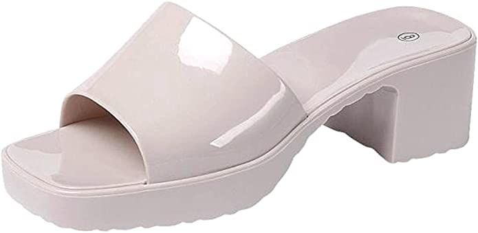Womens Jelly Block Heel Sandals Slip On | Amazon (US)