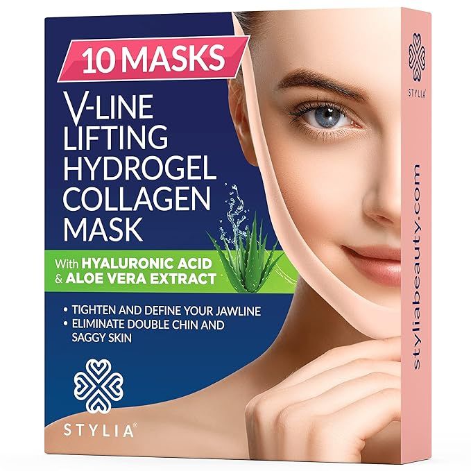 10 Piece V Line Shaping Face Masks – Lifting Hydrogel Collagen Mask with Aloe Vera – Anti-Agi... | Amazon (US)