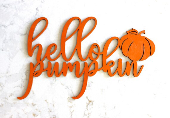 Hello Pumpkin Sign // Wood Hello Sign // Porch Decor // - Etsy | Etsy (US)