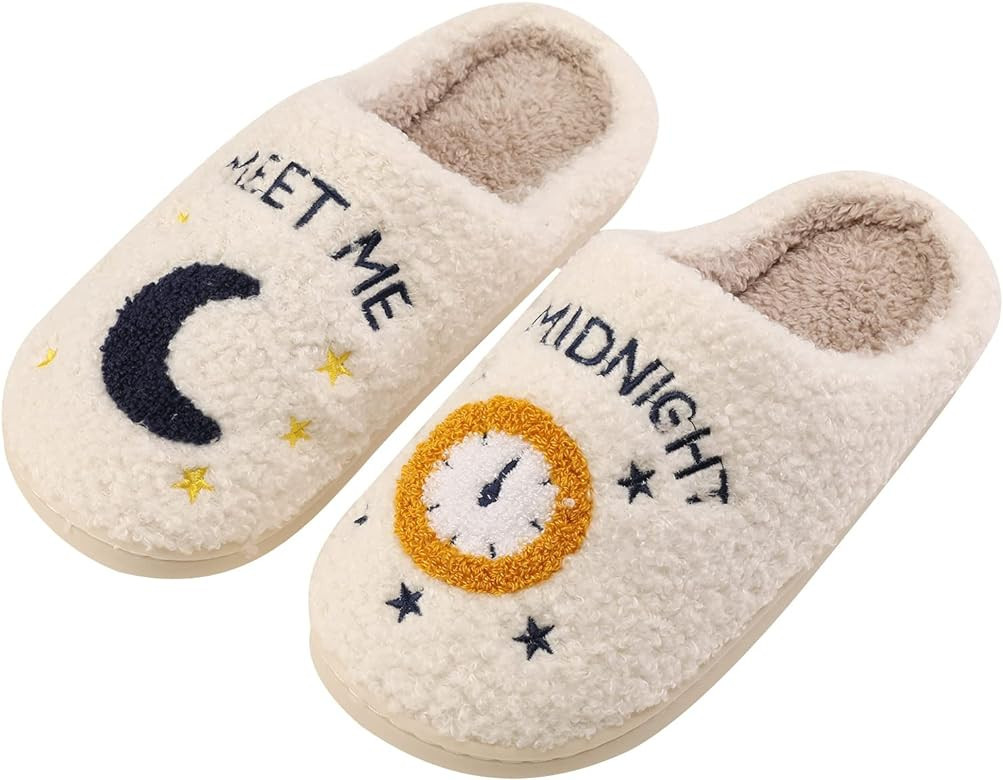 Qubuwalk Meet Me at Midnight Merch Lavender Haze Slippers for Swiftee Warm Fuzzy Slippers Cozy Ho... | Amazon (US)