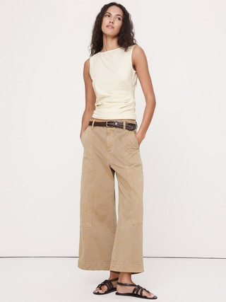 Vintage Cotton Ruched-Side Tank | Banana Republic (US)