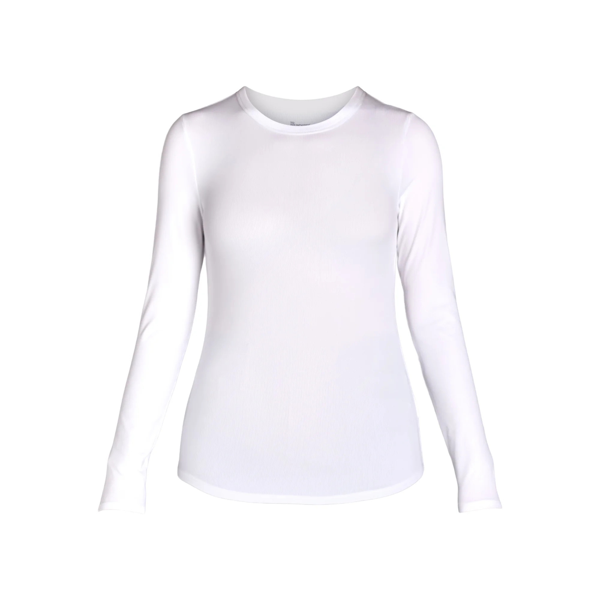 No Boundaries Ribbed Crewneck Tee with Long Sleeves, 1 or 2-Pack, Women's | Walmart (US)