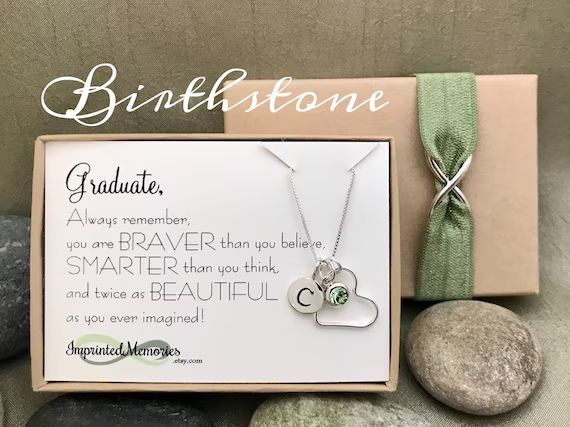 Sterling Silver Graduate Necklace  TINY Personalized Heart | Etsy | Etsy (US)