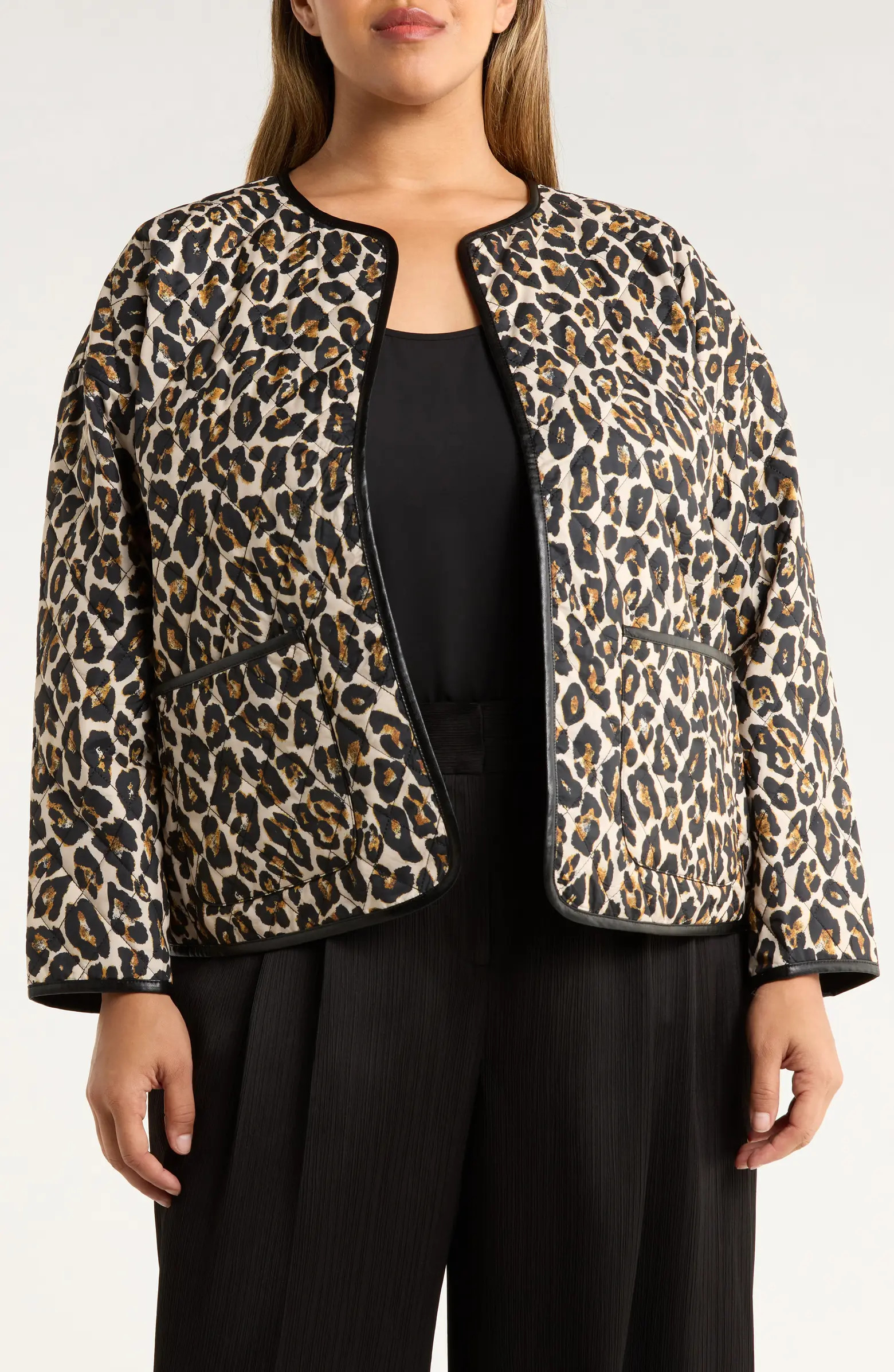 Tahari ASL Reversible Leopard Print Quilted Jacket | Nordstrom | Nordstrom