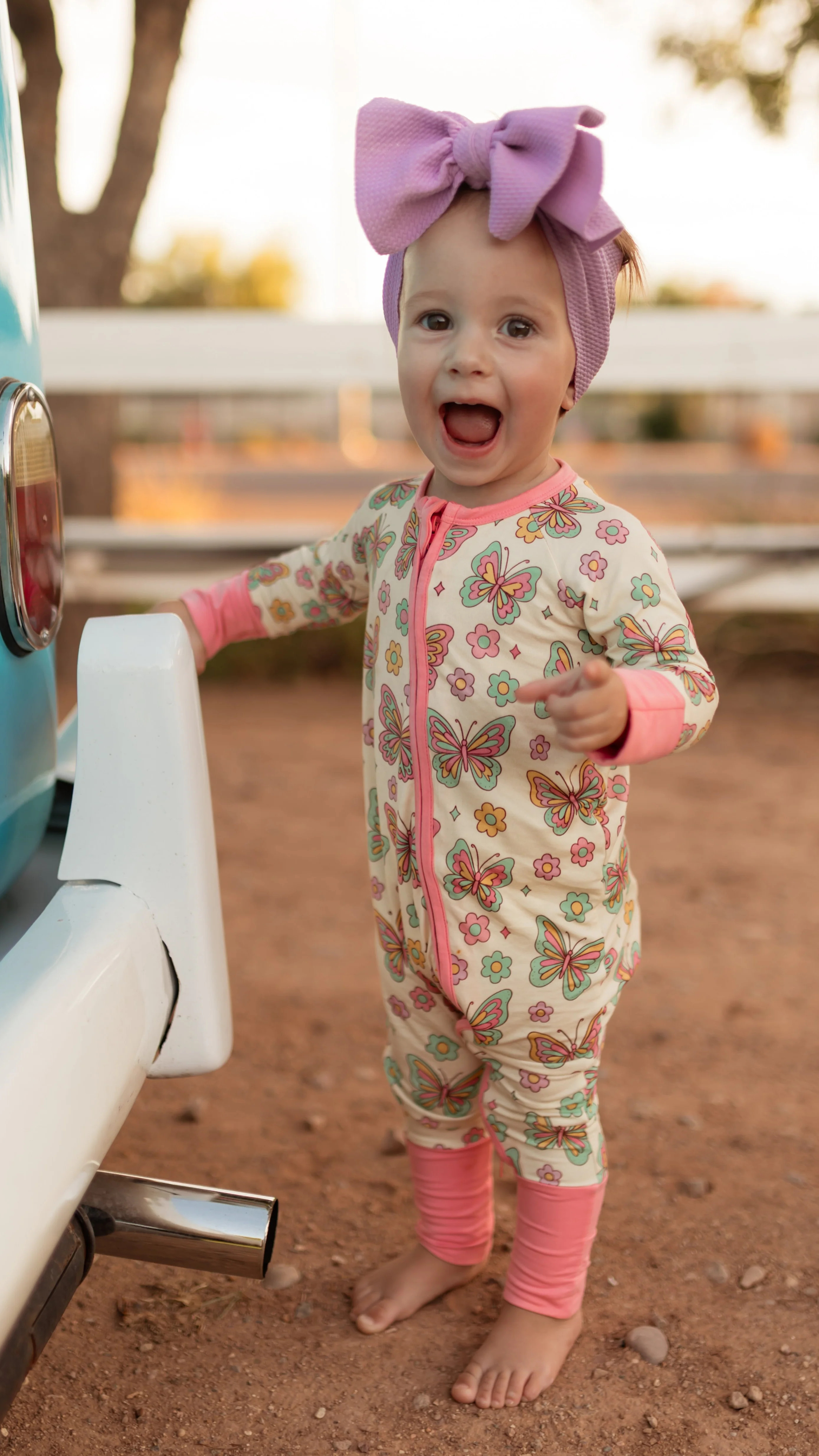 Infant Romper in Groovy Butterfly | Silks Design