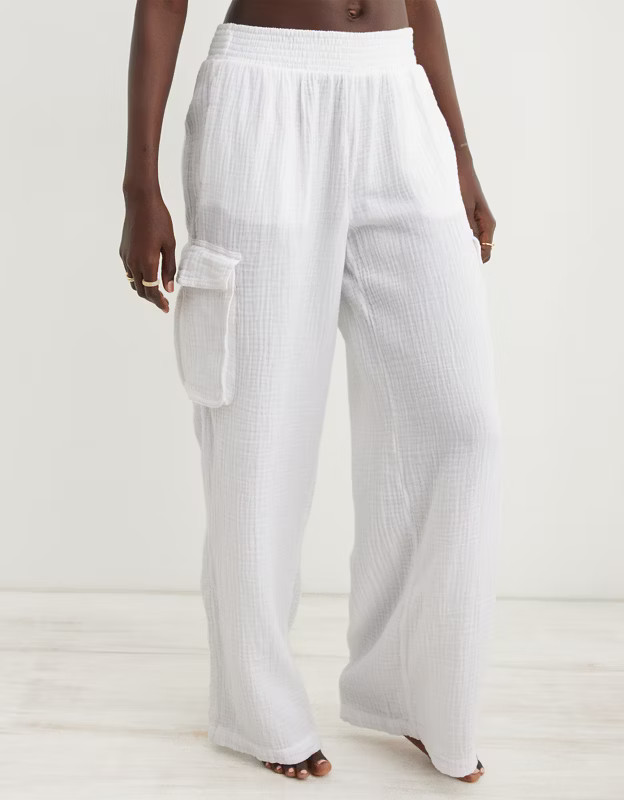 Aerie High Waisted Pool-To-Party Cargo Pant | Aerie