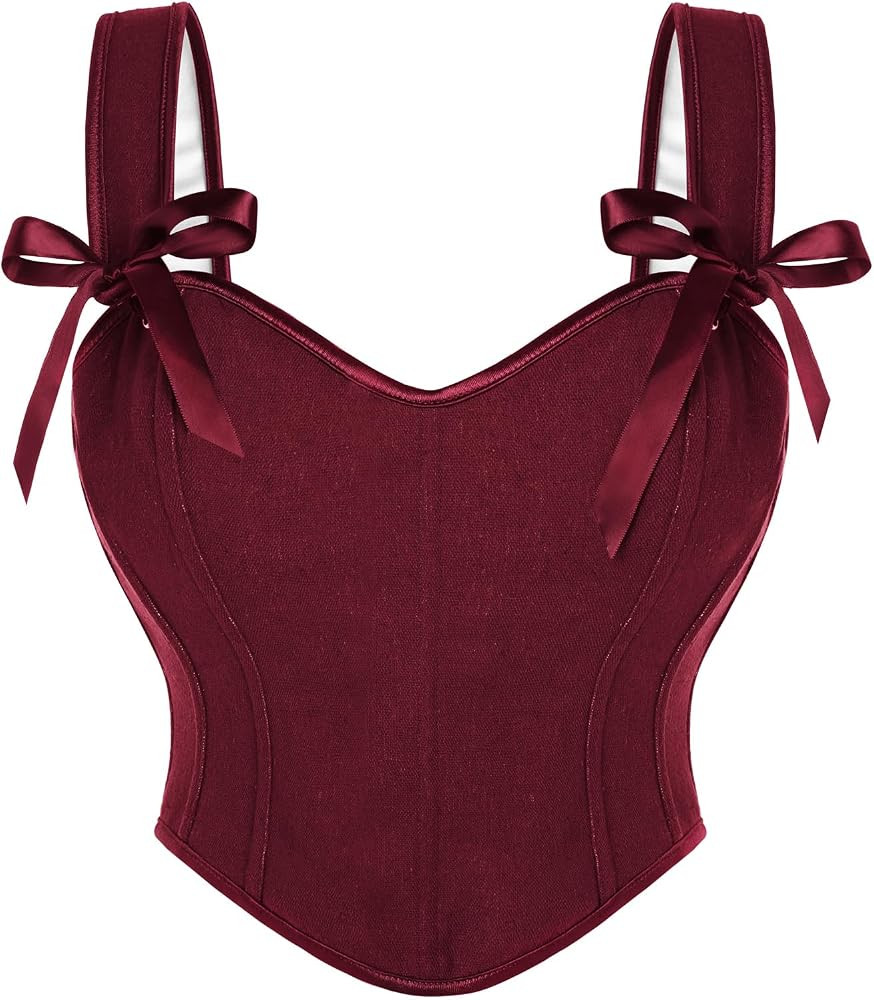 SCARLET DARKNESS Women Renaissance Corset Square V-Neck Lace-up Corset Top Floral Shapewear Corse... | Amazon (UK)