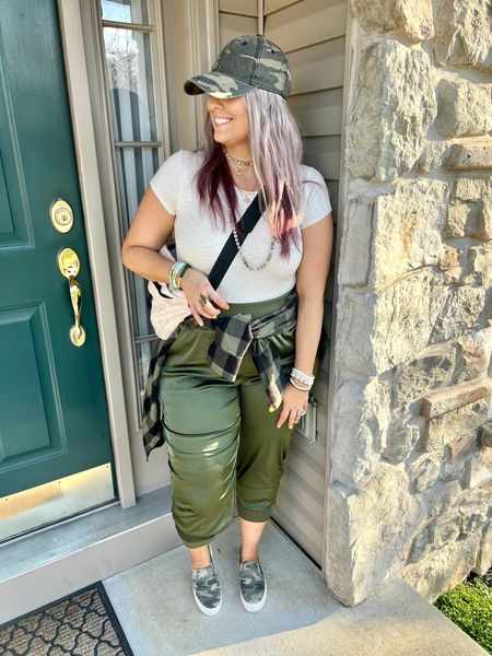 ✨SIZING•PRODUCT INFO✨
⏺ Army Green Satin Cargo Joggers - 2XL - sized up for a loose fit - Amazon
⏺ Green & Black Buffalo Plaid Flannel Shirt •• linked similar from Amazon 
⏺ Beige Crewneck Short-Sleeved Bodysuit •• linked similar from Amazon 
⏺ Ivory Checkered Oversized Bum Bag Fanny Pack - SHEIN 
⏺ Tube Gold Thick Huggies/Hoops •• linked similar from Amazon 
⏺ Camo Baseball Cap Hat - Walmart 
⏺ Camo Platform Slipon Sneakers •• linked similar from Amazon 
⏺ Green Heishi Bead Bracelets - Coco’s Beads  
⏺ Gold Layered Coin Necklace Set & Stacked Rings - Ettika
⏺ Beaded Necklace - Amazon
⏺ Statement Ring - Walmart 

📍Say hi on YouTube•Tiktok•Instagram ✨”Jen the Realfluencer | Decent at Style”

🛍 🛒 HAPPY SHOPPING! 🤩

#amazon #amazonfind #amazonfinds #founditonamazon #amazonstyle #amazonfashion #walmart #walmartfinds #walmartfind #walmartfall #founditatwalmart #walmart style #walmartfashion #walmartoutfit #walmartlook  #joggers #style #fashion #joggersoutfit #joggeroutfit #joggerslook #joggerlook #joggersstyle #joggerstyle #joggersfashion #joggerfashion #joggeroutfitinspiration #joggersoutfitinspiration #joggerinspo #joggeroutfitinspo #joggersoutfitinspo #green #olive #olivegreen #hunter #huntergreen #kelly #kellygreen #forest #forestgreen #greenoutfit #outfitwithgreen #greenstyle #greenoutfitinspo #greenlook #greenoutfitinspiration #flannel #shirt #buttondown #buttonup #button #flannelshirt #plaid #plaidshirt #flannelstyle #flannellook #flanneloutfit #flanneloutfitidea #flanneloutfitinspo #grunge #grungeoutfit #grungestyle #grungelook  #hat #hats #beanie #beanies #hatoutfit #beanieoutfit #hatoutfitinspo #beanieoutfitinspo #hatlook #beanielook #hatstyle #beaniestyle #hatfashion #beaniefashion #baseball #baseballhat #baseballcap #cap #trucker #truckerhat #truckercap #bodysuit #bodysuits #bodysuitlook #tank #tankbodysuit #bodysuitfashion #bodysuitoutfit #bodysuitoutfitinspiration #bodysuitoutfitinspo #lookswithbodysuits #outfitwithbodysuit #bodysuitstyle #stylewithbodysuit 
#under10 #under20 #under30 #under40 #under50 #under60 #under75 #under100

#LTKcurves #LTKstyletip #LTKunder50