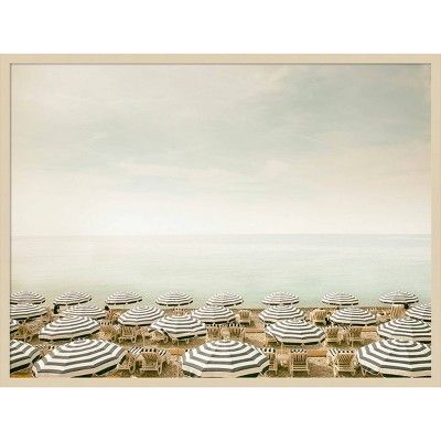 42" x 31" Seaside 4 (Beach) by Carina Okula Framed Wall Art Print Light Brown - Amanti Art | Target