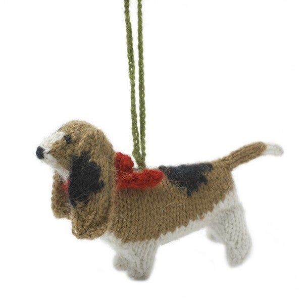 Hand Knit Alpaca Wool Christmas Ornament, Basset Hound Dog - Arcadia Home Ornaments & Toppers | M... | Maisonette
