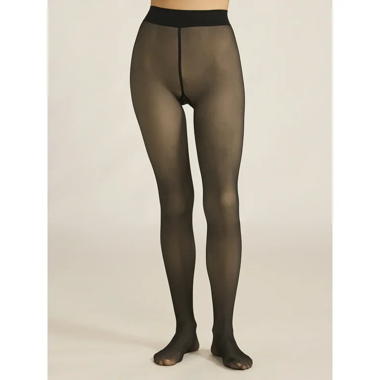 Joyspun Women's Faux Sheer Fleece Tights, Sizes S to 3XL - Walmart.com | Walmart (US)