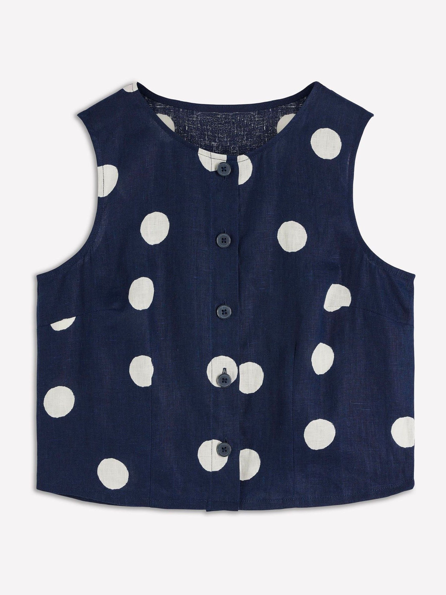 Boden Boden Blue Andrea Linen Shell Top | Next US