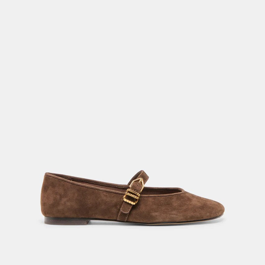 Alizza Dk Brown Suede Ballet Flats | Dolce Vita | DolceVita.com