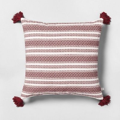 Throw Pillow Red with Tassels - Hearth & Hand™ with Magnolia | Target