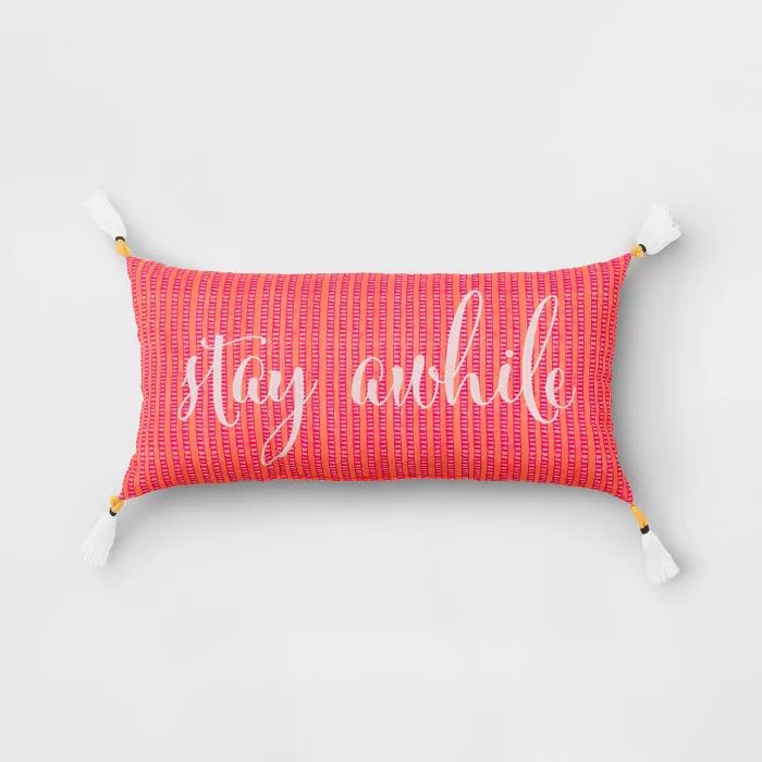 Stay Awhile Reversible Throw Pillow - Opalhouse™ | Target