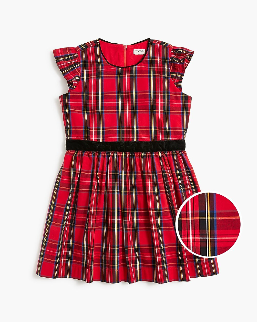 Girls' flutter-sleeve tartan dress | J.Crew Factory