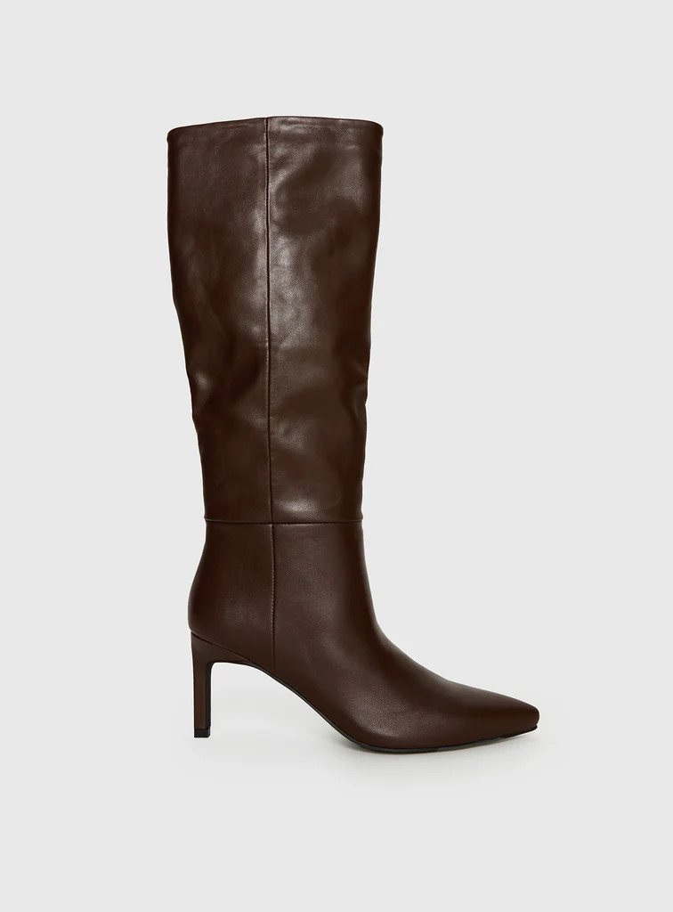 Billini Harlen Knee High Boots Brunette | Princess Polly US