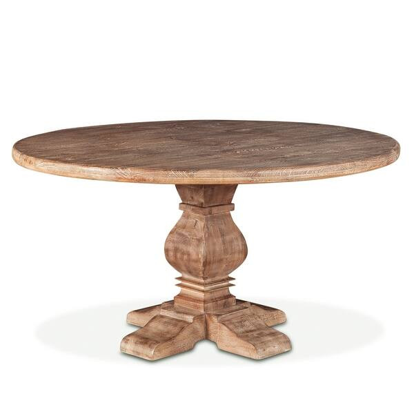Mango Wood 54 Round Dining Table in Antique Oak - Overstock - 17478033 | Bed Bath & Beyond