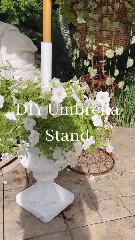 Are you looking for a fabulous umbrella stand that will be the envy of the neighborhood? If so, keep watching!! This umbrella stand is easy to make and is beautiful to look at! We made a quick trip to @loweshomeimprovement and made ours in half a day!! All you will need: 

💛An urn or planter
💛Quick cement mix
💛PVC pipe to fit your umbrella pole
💛 Broken terracotta pieces or pond pebbles
#diy #patio #planters
#gardenpatio #diyprojects #doityourself #lowesgoals #loweshomeimprovement #miraclegro #garden #whiteflowers #etsy #target #targetfinds #tjmaxx #youtothemaxx

#LTKFind #LTKSeasonal #LTKhome