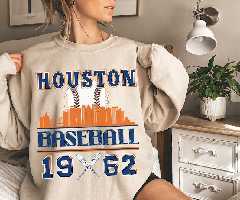 Vintage Styled Houston Baseball Sweatshirt | MLB | Houston Astros Crewneck | Retro | 7 Colors Ava... | Etsy (US)