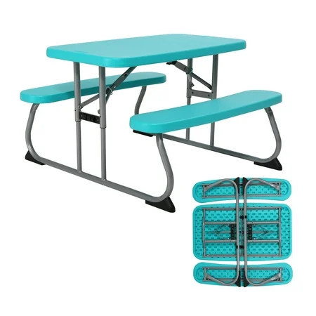 Lifetime Kids Indoor/Outdoor Polyethylene Picnic Table, Aqua (60219) | Walmart (US)