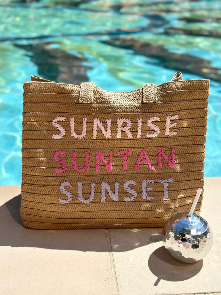 NEW!! "Sunrise" Straw Tote by BTB Los Angeles | Glitzy Bella