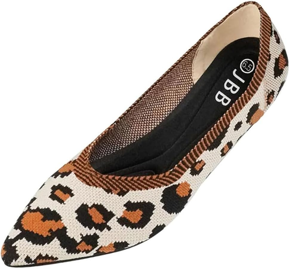 JBB Women's Flats Pointed Toe Ballet Dress Shoes Slip On White Casual Formal Comfortable Walking ... | Amazon (US)