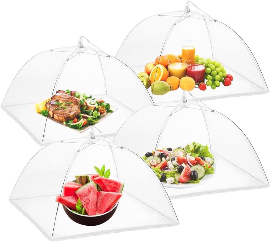 Onarway Food Covers for Outside Mesh: 4 Pack 14 Inch Pop Up Fine Fly Net for Fruit - Collapsible ... | Amazon (US)