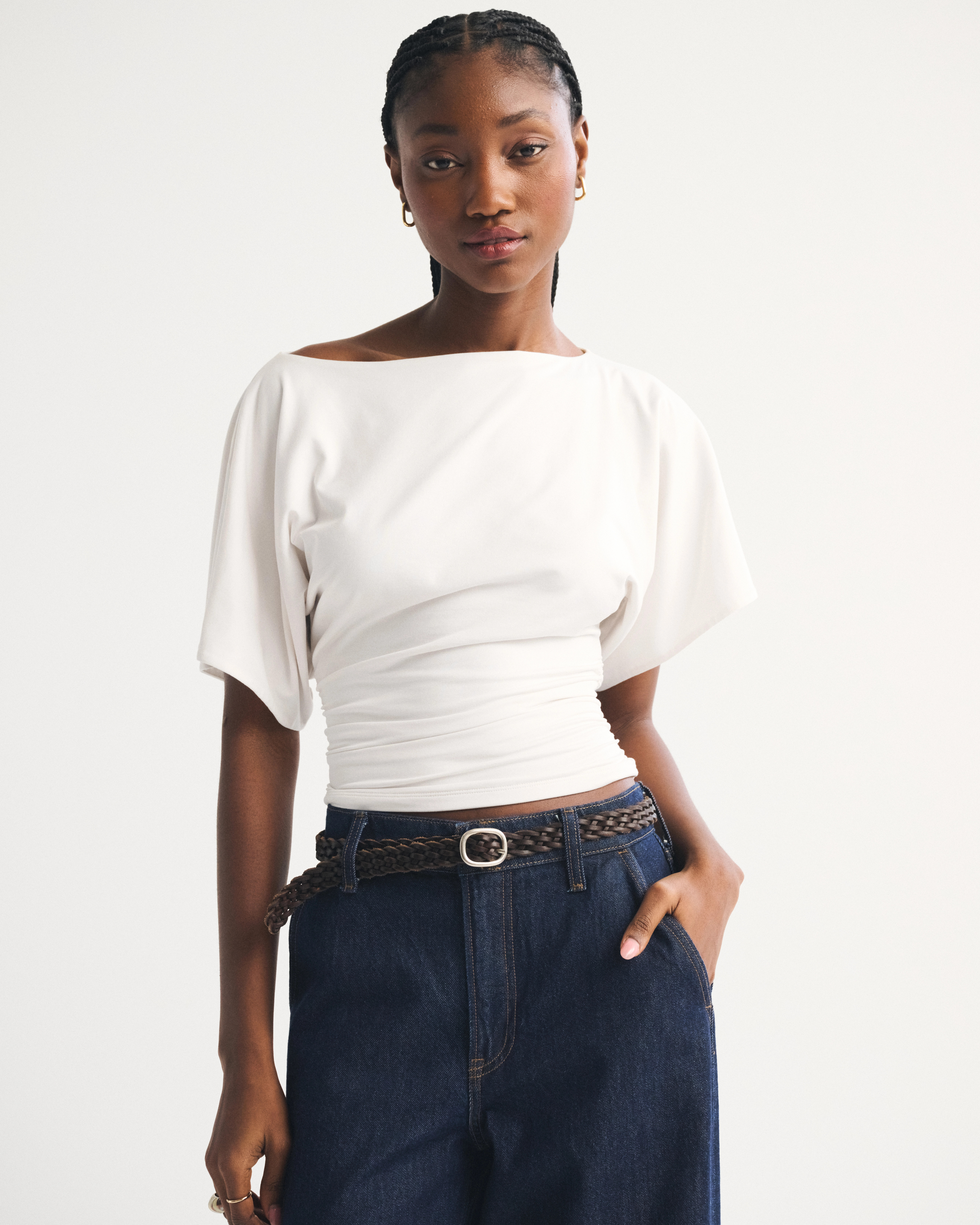 Flutter Sleeve Slash Top | Abercrombie & Fitch (US)