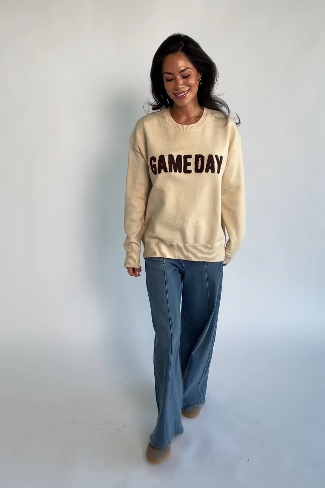 Game day but make it cute 🏈🍂 This Baltic Born sweater is such an easy pick for football weekends—lightweight, cozy, and perfect with denim and sneakers for tailgates, watch parties, or stadium days. #BalticBorn #GameDayOutfit #FootballOutfit #GameDayStyle #TailgateOutfit #FallSweater #CollegeFootball #SweaterWeather #FallFashion #WeekendStyle #GameDayFashion 

 #LTKSeasonal #LTKU #LTKSaleAlert