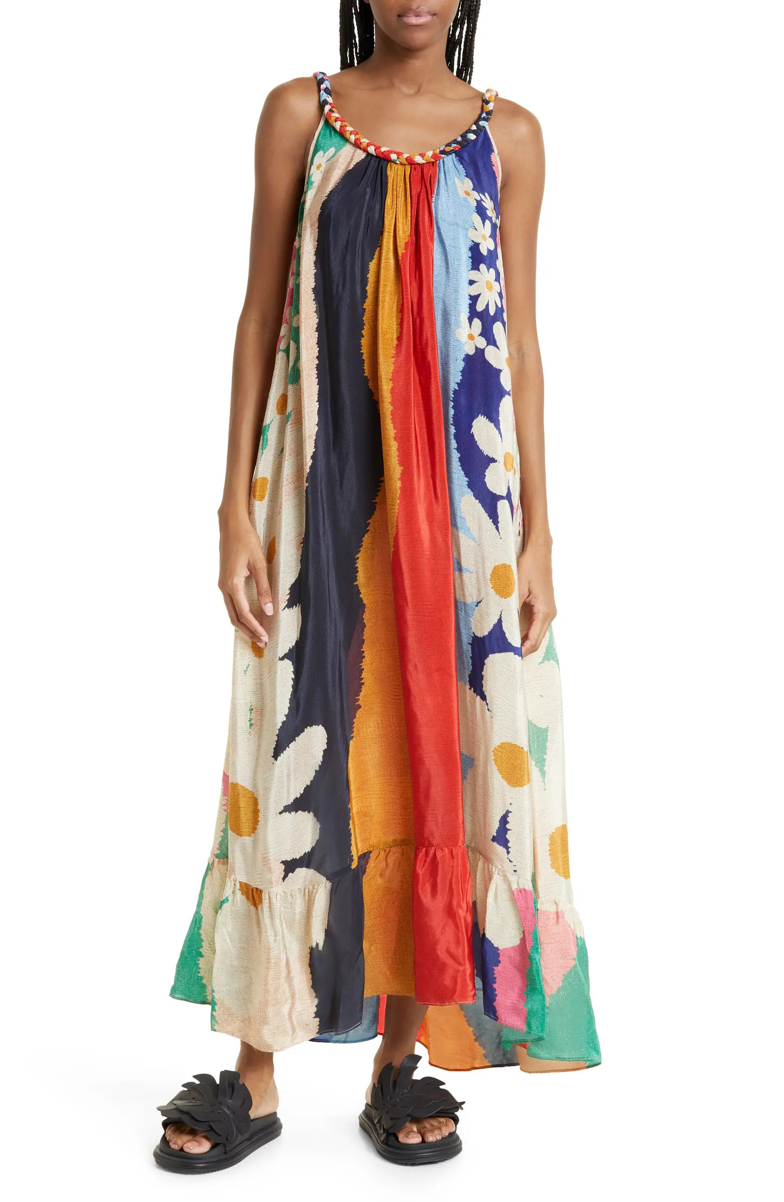 Super Fun Daisy & Stripe Maxi Dress | Nordstrom