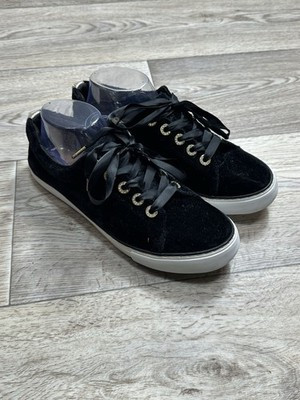 Lilly Pulitzer Black Velvet Sneakers - Size 9.5 With Ribbon Laces GUC See Pics | eBay US