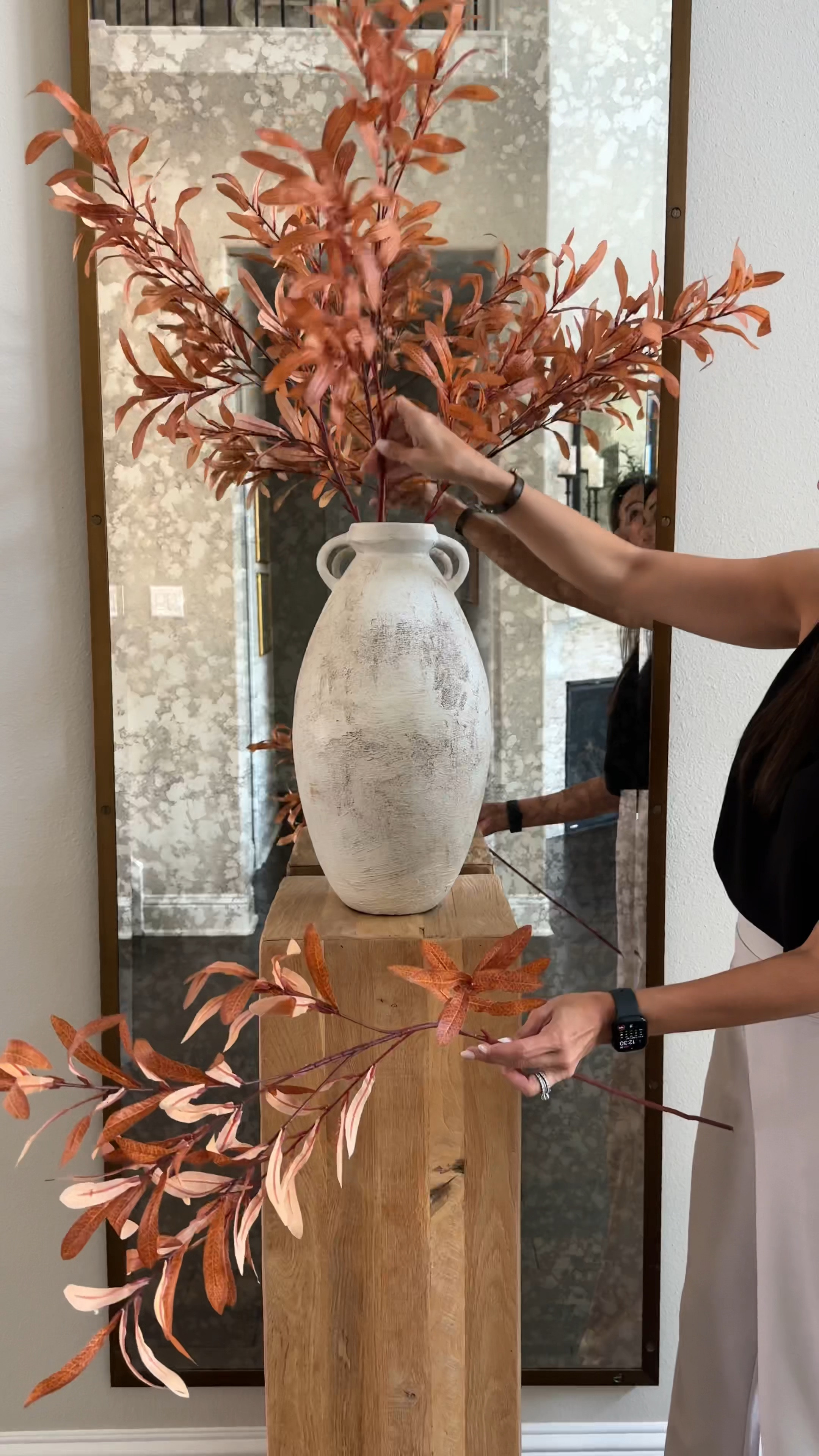 Spruce up a corner or a hallway with a simple faux stem look! I’m loving these fall stems that come in a set of 6! The length is also perfect for a tall vase and the price is great too! I linked look a-likes to my RH mirror (discontinued), my wood pedestal and vase. 

#LTKSeasonal #LTKstyletip #LTKhome