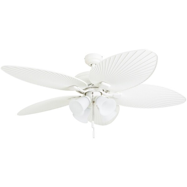 Honeywell Palm Lake 52" White Tropical LED Ceiling Fan with Branch Lighting and Palm Leaf Blades | Bed Bath & Beyond