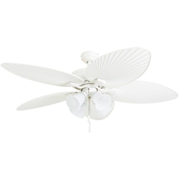Honeywell Palm Lake 52" White Tropical LED Ceiling Fan with Branch Lighting and Palm Leaf Blades | Bed Bath & Beyond