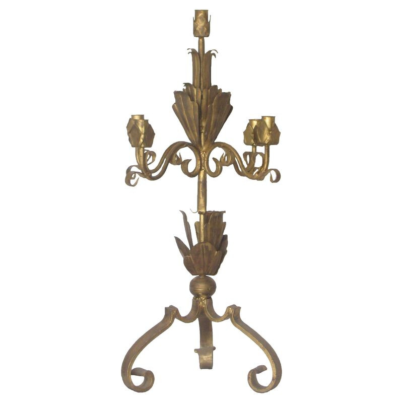 French Tall Gilt Metal Candelabra | One Kings Lane