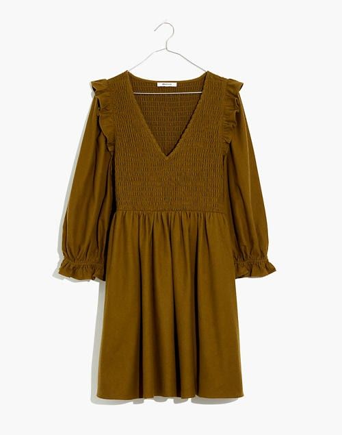 Flannel Lucie V-Neck Smocked Mini Dress- Madewell | Madewell