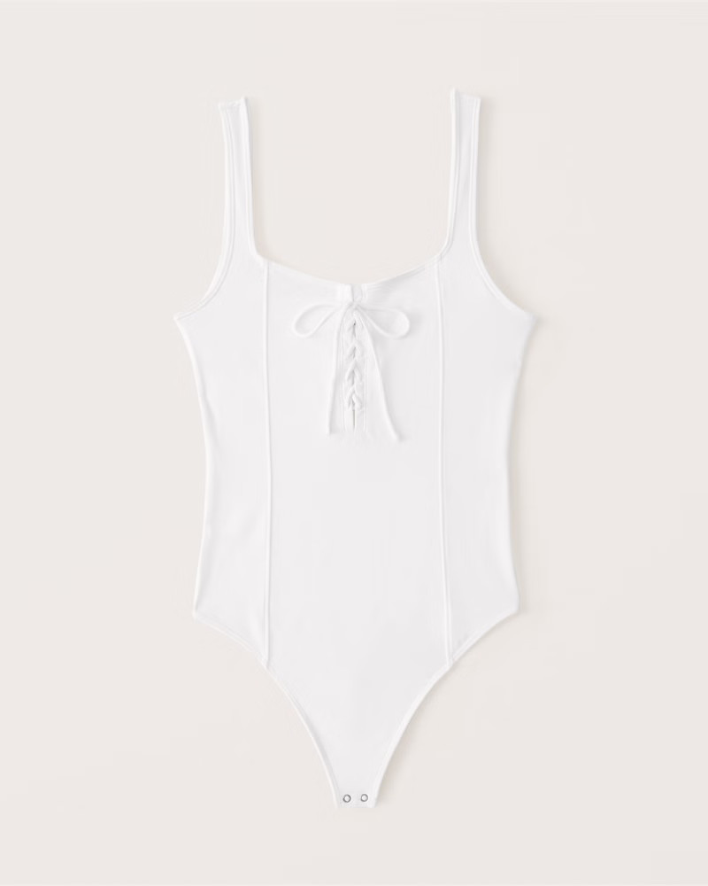 Lace-Up Corset Seamless Fabric Bodysuit | Abercrombie & Fitch (US)